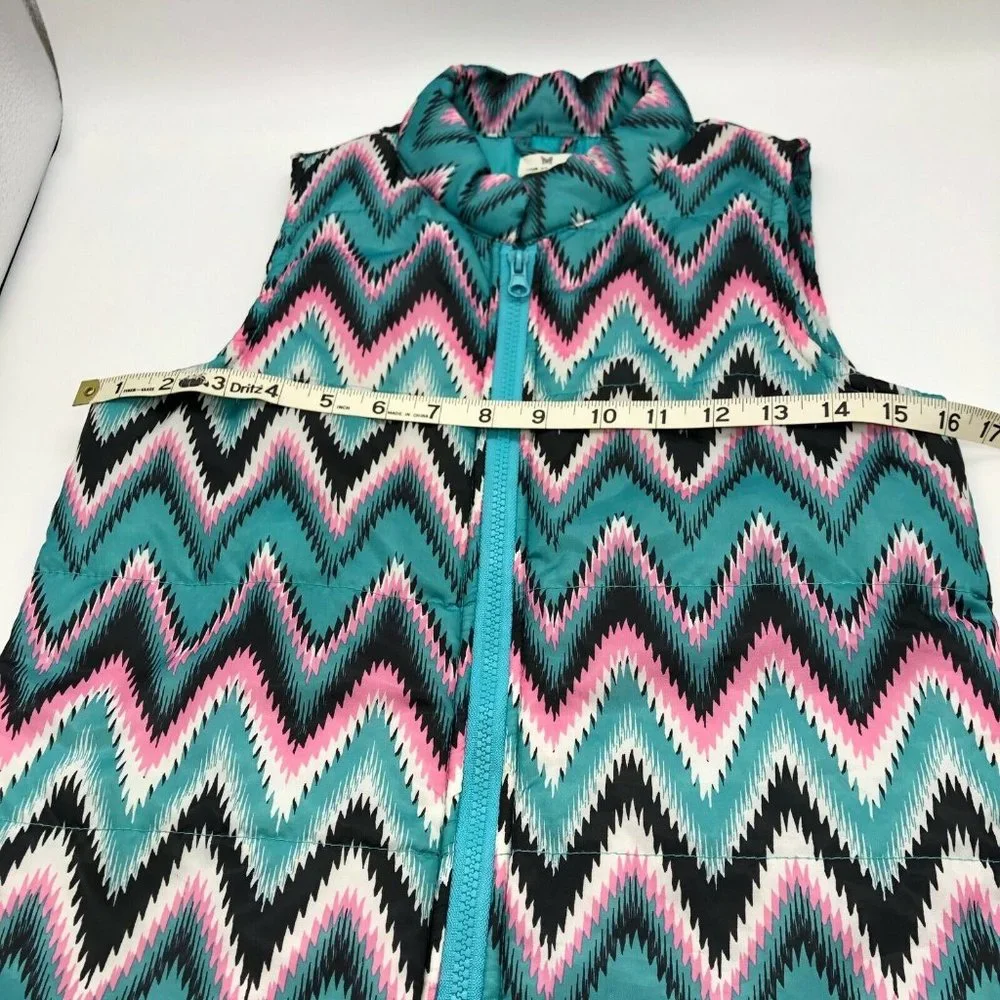 One Step Up Girls Lightweight Quilted‎ Style Vest Chevron Print Size M (10/12)